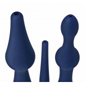 Набор из 3 универсальных насадок для анального душа Universal 3 Piece Silicone Enema Attachment Set - XR Brands - купить с доставкой в Люберцах