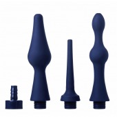 Набор из 3 универсальных насадок для анального душа Universal 3 Piece Silicone Enema Attachment Set - XR Brands - купить с доставкой в Люберцах
