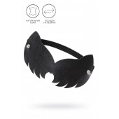 Черная закрытая кожаная маска с ушками кошки - Pecado - купить с доставкой в Люберцах