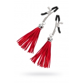 Зажимы на соски «Прищепки» с красными кисточками из замши - Pecado - купить с доставкой в Люберцах