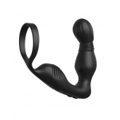 Черный вибростимулятор простаты с эрекционным кольцом Ass-Gasm Pro P-Spot Milker - Pipedream - в Люберцах купить с доставкой