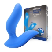 Синий вибромассажер простаты 3,5’’ Curve P-spot Massager - 12 см. - Erokay - в Люберцах купить с доставкой