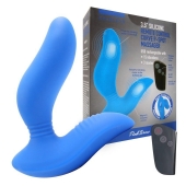 Синий вибромассажер простаты 3,5’’ Remote Control Curve P-spot Massager - 12 см. - Erokay - в Люберцах купить с доставкой