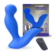 Синий вибромассажер простаты 3,5’’ Remote Control P-spot Massager - 12,5 см. - Erokay - в Люберцах купить с доставкой