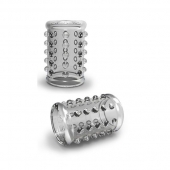 Прозрачная насадка на пенис с шишечками STAY HARD COCK SLEEVE 02 CLEAR - Blush Novelties - в Люберцах купить с доставкой