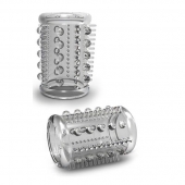 Прозрачная насадка с шипами и шишечками STAY HARD COCK SLEEVE 03 CLEAR - Blush Novelties - в Люберцах купить с доставкой