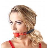 Силиконовый кляп-шар на чёрных ремешках Red Gag silicone - Orion - купить с доставкой в Люберцах