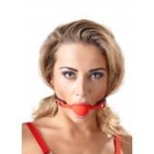 Силиконовый кляп-шар на чёрных ремешках Red Gag silicone - Orion - купить с доставкой в Люберцах