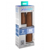 Коричневая насадка на член 2  Silicone X-tension - 20,3 см. - Pipedream - в Люберцах купить с доставкой