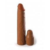 Коричневая насадка на член 2  Silicone X-tension - 20,3 см. - Pipedream - в Люберцах купить с доставкой