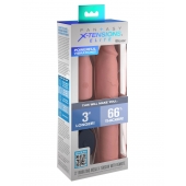 Телесная вибронасадка на член 3  Vibrating Mega X-tension with Remote - 22,9 см. - Pipedream - в Люберцах купить с доставкой