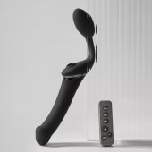 Черный безремневой вибрострапон Strap-On-Me Multi Orgasm Size XL - Strap-on-me - купить с доставкой в Люберцах