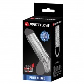 Прозрачная насадка на пенис с ребрышками и подхватом мошонки - Baile - в Люберцах купить с доставкой