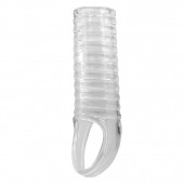 Прозрачная насадка на пенис с ребрышками и подхватом мошонки - Baile - в Люберцах купить с доставкой