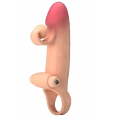 Телесная вибронасадка на пенис с подхватом мошонки - 20 см. - Baile - в Люберцах купить с доставкой