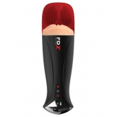 Телесный мастурбатор-вагина в черной колбе с вибрацией Fuck-O-Matic Pro XL - Pipedream - в Люберцах купить с доставкой