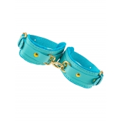 Голубые двуслойные кожаные оковы - Pecado - купить с доставкой в Люберцах