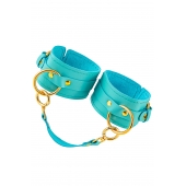 Голубые однослойные кожаные оковы - Pecado - купить с доставкой в Люберцах