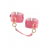 Розовые однослойные кожаные оковы - Pecado - купить с доставкой в Люберцах