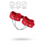 Красные кожаные наручники-браслеты со скруглёнными углами - Pecado - купить с доставкой в Люберцах