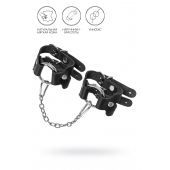 Черные кожаные наручники-браслеты из двух ремешков - Pecado - купить с доставкой в Люберцах