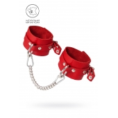 Красные мягкие кожаные оковы с люверсами - Pecado - купить с доставкой в Люберцах