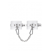 Белые мягкие кожаные оковы с люверсами - Pecado - купить с доставкой в Люберцах