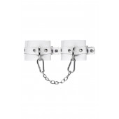 Белые мягкие кожаные наручники с люверсами - Pecado - купить с доставкой в Люберцах