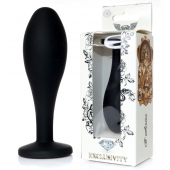 Черная анальная втулка с прозрачным кристаллом - 9,2 см. - Boys of Toys