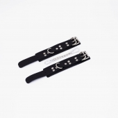 Черные кожаные наручники с регулируемыми ремешками - Crazy Handmade - купить с доставкой в Люберцах