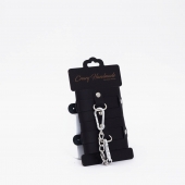 Черные кожаные наручники с хромированной фурнитурой - Crazy Handmade - купить с доставкой в Люберцах