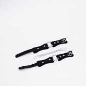 Черные кожаные оковы с кольцом - Crazy Handmade - купить с доставкой в Люберцах