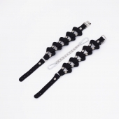 Черные кожаные наручники из звеньев - Crazy Handmade - купить с доставкой в Люберцах