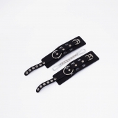 Черные кожаные наручники Sex - Crazy Handmade - купить с доставкой в Люберцах