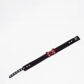 Черный ошейник с красным декором и строчкой - Crazy Handmade - купить с доставкой в Люберцах