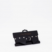 Черный однослойный кожаный ошейник с имитацией воротничка - Crazy Handmade - купить с доставкой в Люберцах