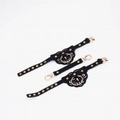 Черные оковы с золотистой фурнитурой - Crazy Handmade - купить с доставкой в Люберцах