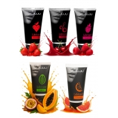 Набор из 5 съедобных лубрикантов JUJU (клубника, малина, тропические фрукты, вишня, грейпфрут) - JuJu - купить с доставкой в Люберцах