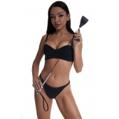 Стек с широким черным кожаным наконечником и металлической ручкой - 67 см. - Crazy Handmade - купить с доставкой в Люберцах