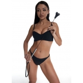 Стек с черным кожаным наконечником в виде сердца и металлической ручкой - 67 см. - Crazy Handmade - купить с доставкой в Люберцах