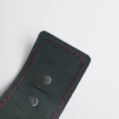 Черные кожаные наручники с красной строчкой - Crazy Handmade - купить с доставкой в Люберцах