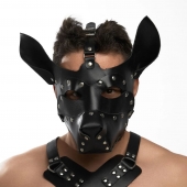 Черная кожаная маска «Собака» - Crazy Handmade - купить с доставкой в Люберцах