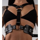 Черная кожаная двусторонняя портупея - Crazy Handmade - купить с доставкой в Люберцах