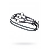 Черный кожаный пояс с кольцами - Pecado - купить с доставкой в Люберцах