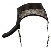 Черный женский страпон Strap-on Set: трусики и насадка - Orion - купить с доставкой в Люберцах