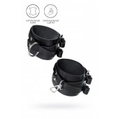 Черные кожаные оковы с двумя перекрёстными ремешками - Pecado - купить с доставкой в Люберцах