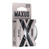 Черные утолщенные презервативы MAXUS Extra Strong с железным кейсом - 3 шт. - Maxus - купить с доставкой в Люберцах
