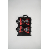 Черно-красные кожаные наручники с бантиками - Crazy Handmade - купить с доставкой в Люберцах