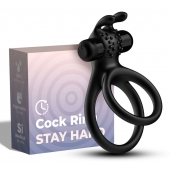 Черное эрекционное виброкольцо с подхватом мошонки Stay Hard - Boys of Toys - в Люберцах купить с доставкой