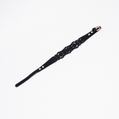 Черный ажурный чокер с золотистой фурнитурой - Crazy Handmade - купить с доставкой в Люберцах